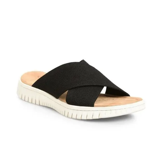 Comfortiva Shoes Comfortiva Chelsea Slide Sandal In Black Size